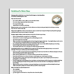 Guidelines For Better Sleep