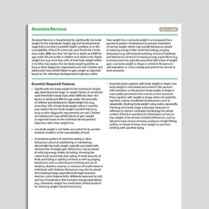 Recognizing Anorexia Nervosa