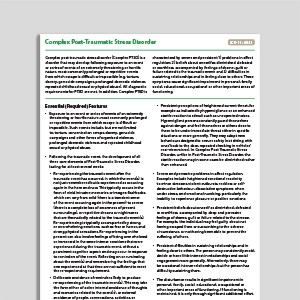 Recognizing Complex Post Traumatic Stress Disorder
