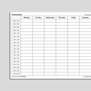 Activity Diary (Hourly Time Intervals)