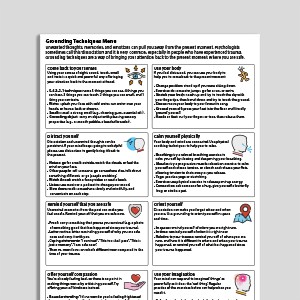 Grounding Techniques Menu